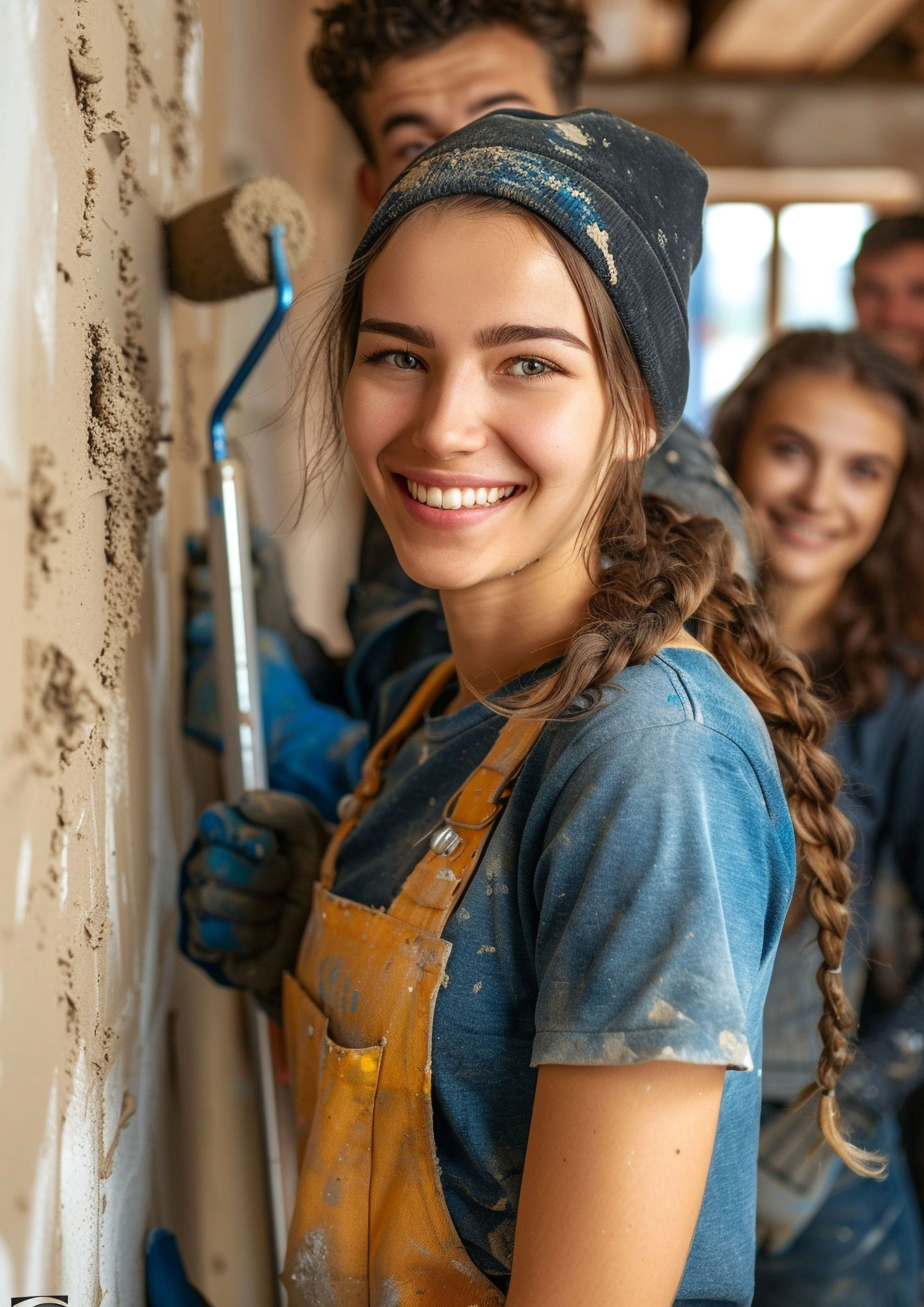 Group volunteers at Lakes Area Habitat for Humanity