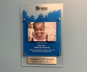 Lakes Area Habitat for Humanity Receives Malachi 3:10 Award